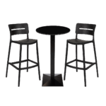 Round Diego Composite High Pressed Laminate Table Tops Black - Image 3