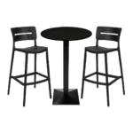 Round Diego Composite High Pressed Laminate Table Tops Black - Image 4