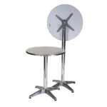 Miguel Round Outdoor Folding Dining or Bar Table - Image 2