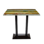 Rectangle Ricardo High Pressed Resin Table Tops Reclaimed Wood Finish - Image 4
