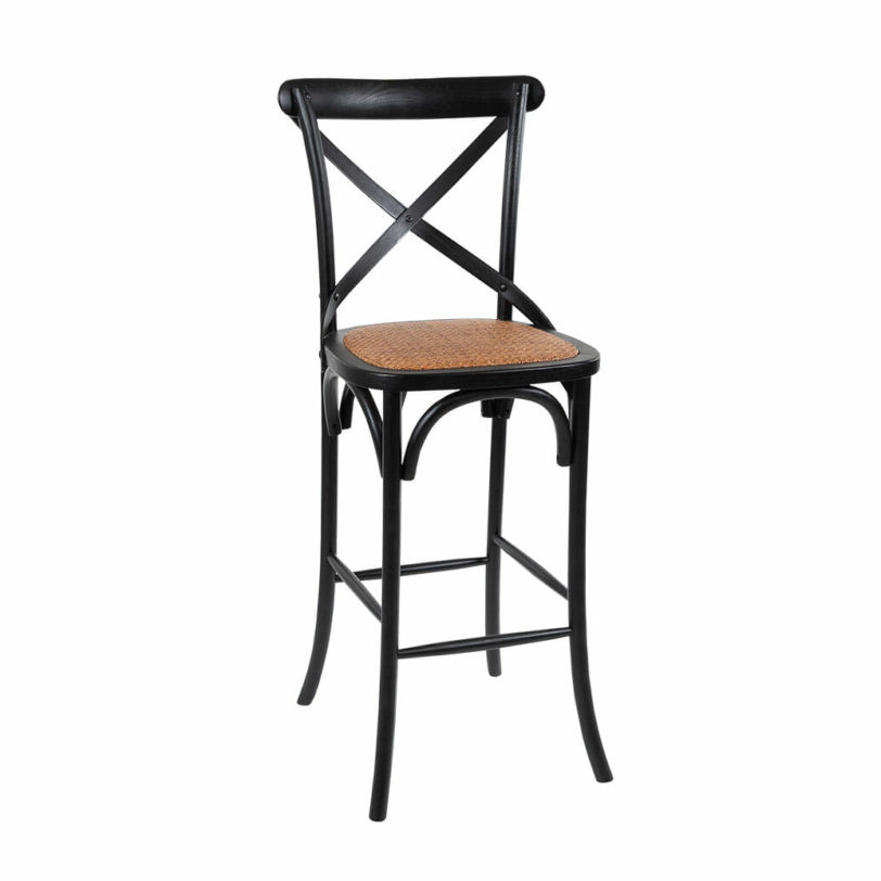 French Provincial Cross Back Bar Stool