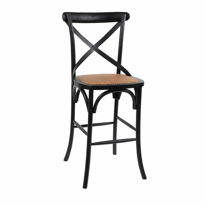 French Provincial Cross Back Kitchen Counter Stool