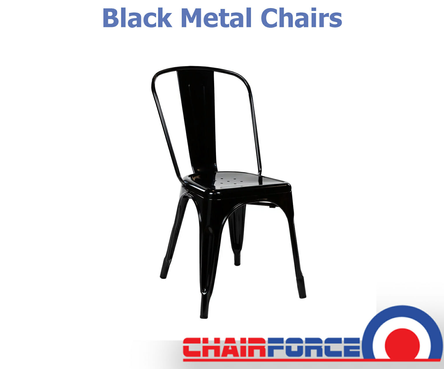 black metal chairs