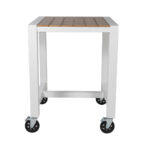 Cannes Aluminium & Polywood Outdoor Mobile Bar Table 84cm - Image 4