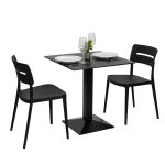 Square Diego Composite High Pressed Laminate Table Tops Black - Image 4