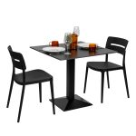 Square Diego Composite High Pressed Laminate Table Tops Black - Image 5