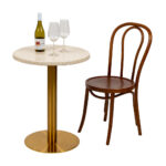 Round Ricardo High Pressed Resin Table Tops, Arketa Stone - Image 3