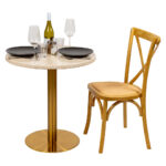 Round Ricardo High Pressed Resin Table Tops, Arketa Stone - Image 4