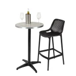 Round Ciro Melamine Table Top, Grey Terrazzo with Silver Edge - Image 5