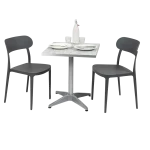 Square Ciro Melamine Table Top, Grey Terrazzo with Silver Edge - Image 4