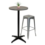 Round Ciro Melamine Table Top, Stone - Image 3