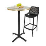 Round Ciro Melamine Table Top, Grey Terrazzo with Gold Edge - Image 5