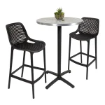 Round Ciro Melamine Table Top, Grey Terrazzo with Silver Edge - Image 7