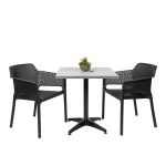 Square Ciro Melamine Table Top, Grey Terrazzo with Silver Edge - Image 5