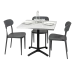 Square Ciro Melamine Table Top, Grey Terrazzo with Silver Edge - Image 6