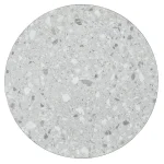 Round Ciro Melamine Table Top, Grey Terrazzo with Silver Edge - Image 2