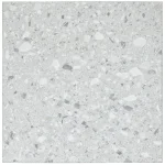 Square Ciro Melamine Table Top, Grey Terrazzo with Silver Edge - Image 2