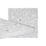 Square Ciro Melamine Table Top, Grey Terrazzo with Silver Edge