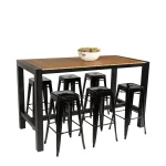 Cannes Aluminium & Polywood Outdoor Bar Table 185 x 90cm - Image 17