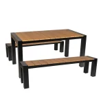 Cannes Aluminium Outdoor Bench with Polywood Top 150 x 35cm - Image 5