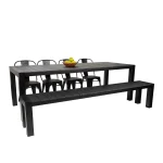 Cannes Aluminium Outdoor Bench with Polywood Top 230 x 35cm - Image 5