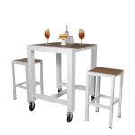 Cannes Aluminium & Polywood Outdoor Mobile Bar Table 84cm - Image 10