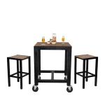 Cannes Aluminium & Polywood Outdoor Mobile Bar Table 84cm - Image 11