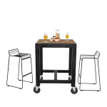 Cannes Aluminium & Polywood Outdoor Mobile Bar Table 84cm - Image 9