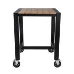 Cannes Aluminium & Polywood Outdoor Mobile Bar Table 84cm - Image 3