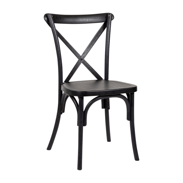 Polypropylene Provincial Crossback Chair with Timber Grain
