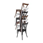 Polypropylene Provincial Crossback Chair with Timber Grain - Image 5
