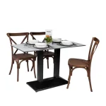 Rectangle Diego Composite High Pressed Laminate Table Tops, White Marble - Image 3