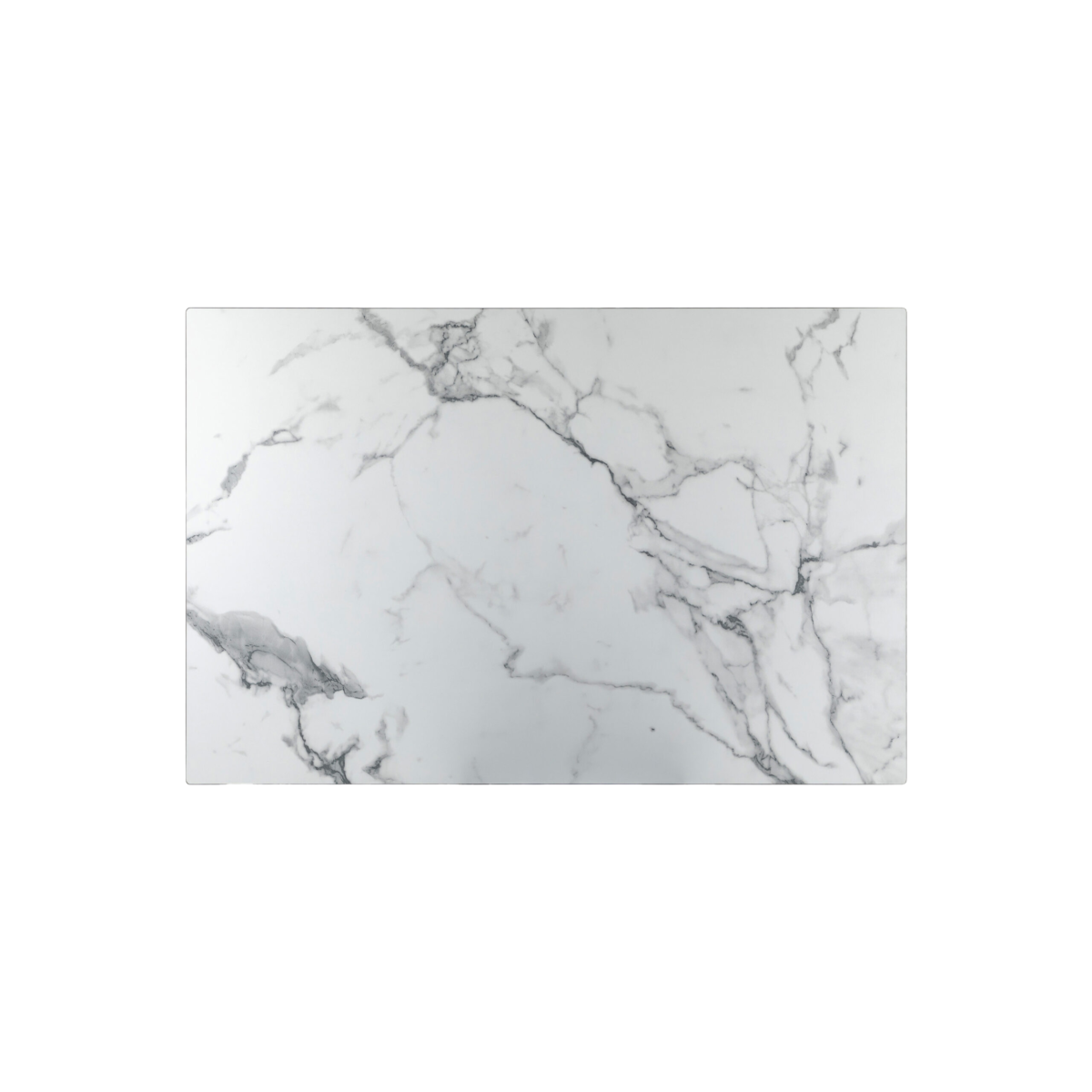 Rectangle Diego Composite High Pressed Laminate Table Tops, White Marble - Image 1