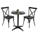 Polypropylene Provincial Crossback Chair with Timber Grain - Image 6