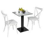 Square Diego Composite High Pressed Laminate Table Tops, White Marble - Image 3