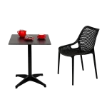Square Diego Composite High Pressed Laminate Table Tops, Black Ash - Image 3