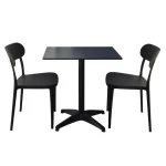 Rectangle Diego High Pressed Laminate Table Top Black – 70 x 60cm - Image 5