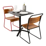 Rectangle Diego High Pressed Laminate Table Top Black – 70 x 60cm - Image 4