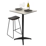 Rectangle Diego High Pressed Laminate Table Top White – 70 x 60cm - Image 3