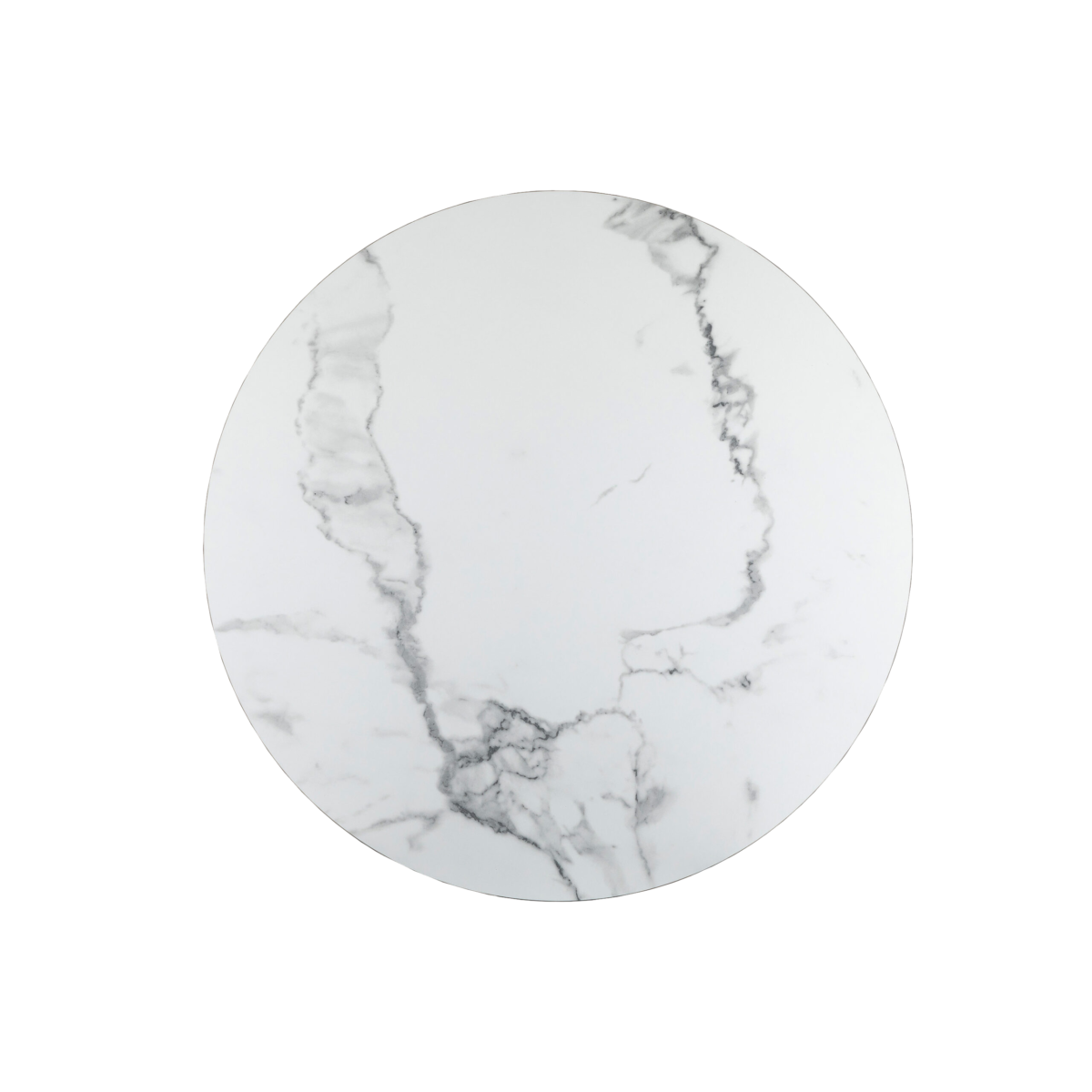 Round Diego Composite High Pressed Laminate Table Tops, White Marble - Image 1