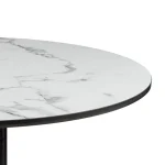 Round Diego Composite High Pressed Laminate Table Tops, White Marble - Image 2