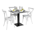 Square Diego Composite High Pressed Laminate Table Tops, White Marble - Image 5