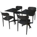 Rectangle Diego High Pressed Laminate Table Top Black – 70 x 60cm - Image 6