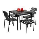Luisa Aluminium Dining Table 80cm - Image 4