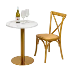 Round Ricardo High Pressed Resin Table Tops, Marble White - Image 3