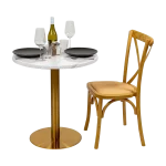 Round Ricardo High Pressed Resin Table Tops, Marble White - Image 4