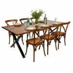 Rafael210x80cm_SaltireLegs_CrossbackChairs