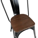 Replica Tolix Chair, Timber Seat - Image 3