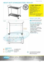 Heavy Duty Stainless Steel 2 Tier Catering Trolley 870 x 420mm - Image 4