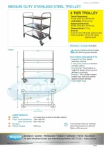 Stainless Steel 3 Tier Kitchen Trolley 825 x 530mm - Image 3